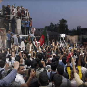Supporters of Pakistan Tehreek-e-Insaf, an opposition party led by Imran Khan, take part in an anti-government rally in Rawalpindi, Pakistan, Saturday, Aug. 13, 2016. Thousands of supporters of Khan rallied in the garrison city Rawalpindi and plan to march to the capital Islamabad to protest against Prime Minister Nawaz Sharif in an attempt to force him step down after members of his family were named in the Panama papers leaks for owning offshore companies and property abroad. (AP Photo/Anjum Naveed)