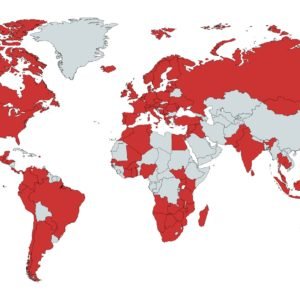 Newsrooms in the countries colored red have participated in journalism collaborations.