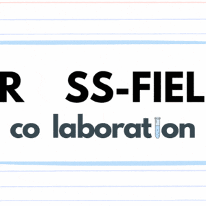 Decoration only: An animated gif of the cross-field collaboration logo with a magnifying glass as the "O" in cross-field.